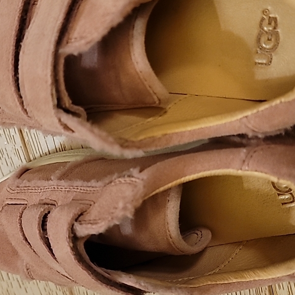 🌸UGG ALIX Sherpa spill seam velcro sneakers mauve pink womens 7 - Picture 7 of 8